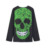 Cannabis Skull Print Long Sleeve Short Coat