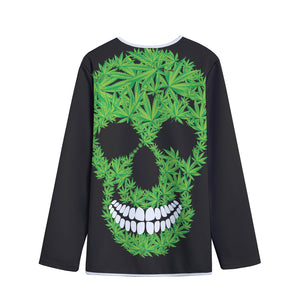 Cannabis Skull Print Long Sleeve Short Coat