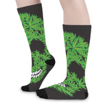 Cannabis Skull Print Long Socks