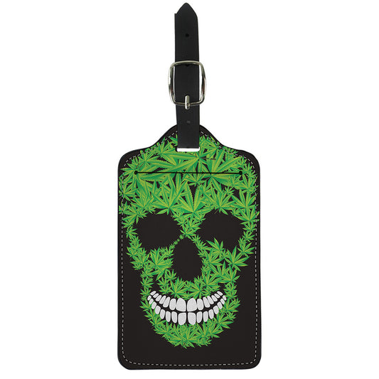 Cannabis Skull Print Luggage Tag