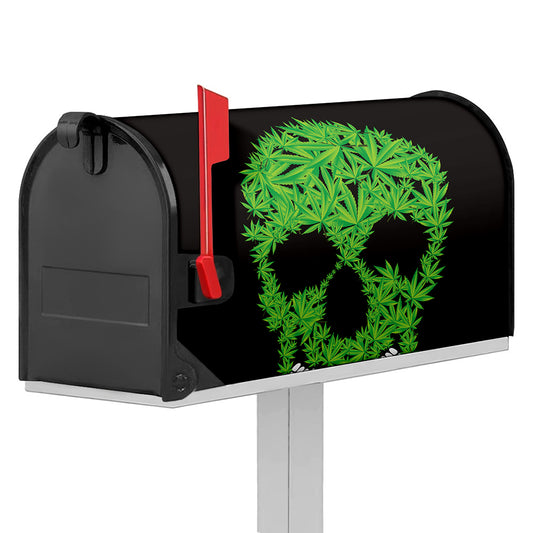 Cannabis Skull Print Mailbox Cover