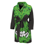 Cannabis Skull Print Men's Bathrobe