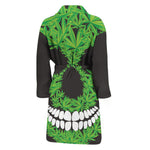 Cannabis Skull Print Men's Bathrobe