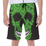 Cannabis Skull Print Men's Beach Shorts