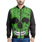 Cannabis Skull Print Men's Bomber Jacket