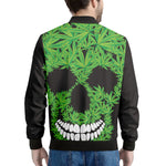 Cannabis Skull Print Men's Bomber Jacket