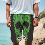Cannabis Skull Print Men's Cargo Shorts