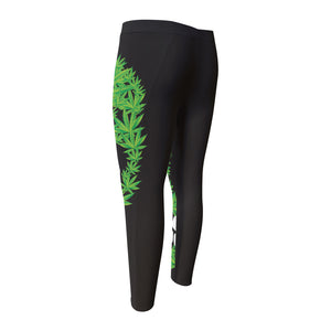 Cannabis Skull Print Men's Compression Pants