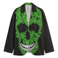 Cannabis Skull Print Men's Cotton Blazer