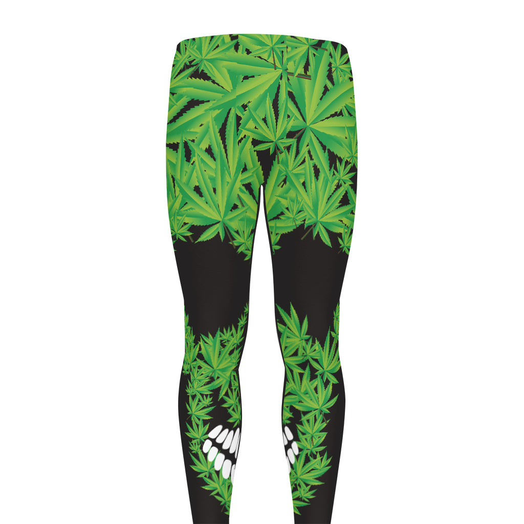Cannabis Skull Print Men's leggings