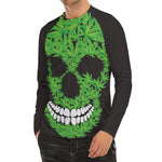 Cannabis Skull Print Men's Long Sleeve Rash Guard