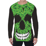 Cannabis Skull Print Men's Long Sleeve T-Shirt