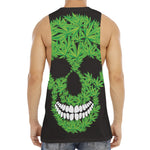 Cannabis Skull Print Men's Muscle Tank Top