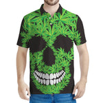 Cannabis Skull Print Men's Polo Shirt