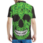 Cannabis Skull Print Men's Polo Shirt