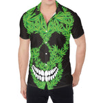Cannabis Skull Print Men's Shirt