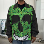 Cannabis Skull Print Men's Shirt Jacket