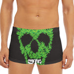Cannabis Skull Print Men's Short Boxer Briefs