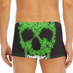 Cannabis Skull Print Men's Short Boxer Briefs