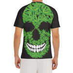 Cannabis Skull Print Men's Short Sleeve Rash Guard