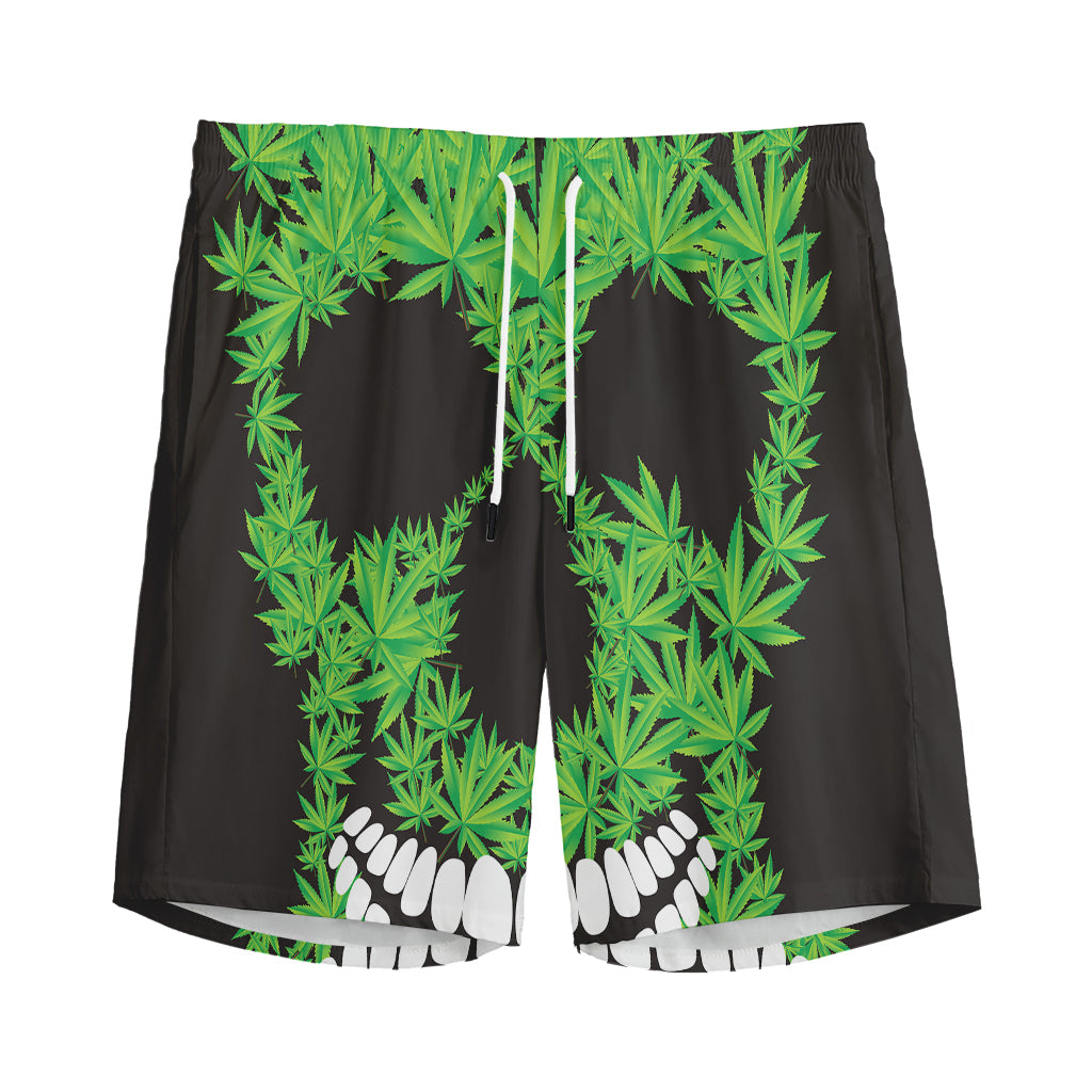 Cannabis Skull Print Men's Sports Shorts