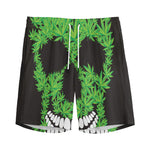 Cannabis Skull Print Men's Sports Shorts