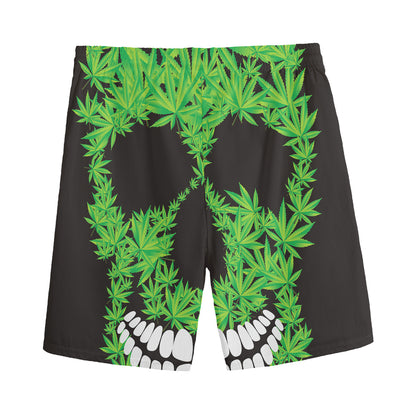 Cannabis Skull Print Men's Sports Shorts