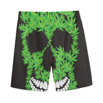 Cannabis Skull Print Men's Sports Shorts