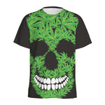 Cannabis Skull Print Men's Sports T-Shirt