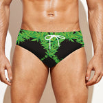 Cannabis Skull Print Men's Swim Briefs