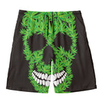 Cannabis Skull Print Men's Swim Trunks