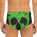 Cannabis Skull Print Men's Triangle Swim Briefs