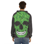 Cannabis Skull Print Men's Velvet Pullover Hoodie