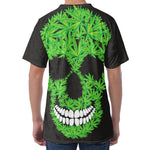 Cannabis Skull Print Men's Velvet T-Shirt