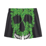Cannabis Skull Print Mesh Shorts