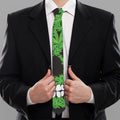Cannabis Skull Print Necktie