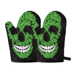 Cannabis Skull Print Oven Mitts