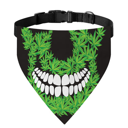 Cannabis Skull Print Over The Collar Dog Bandana