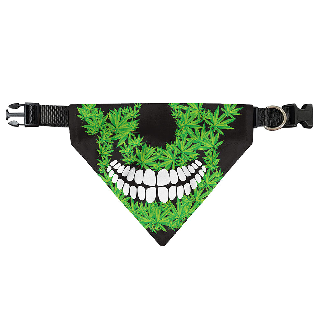 Cannabis Skull Print Over The Collar Dog Bandana