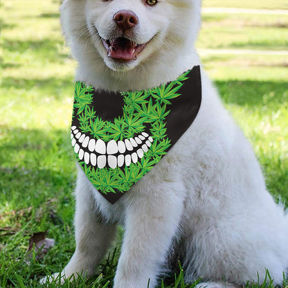 Cannabis Skull Print Over The Collar Dog Bandana