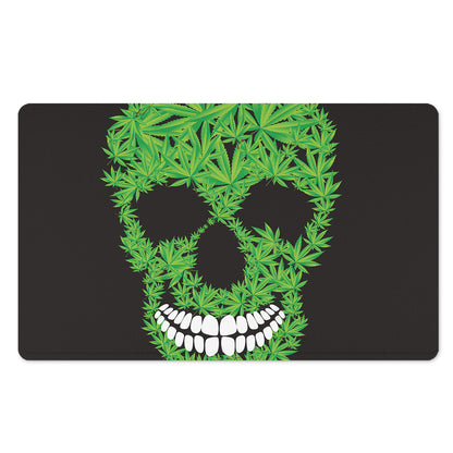Cannabis Skull Print Polyester Doormat