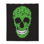 Cannabis Skull Print Polyester Shower Curtain