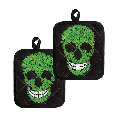 Cannabis Skull Print Pot Holders