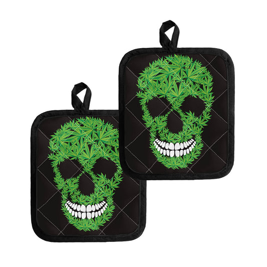 Cannabis Skull Print Pot Holders