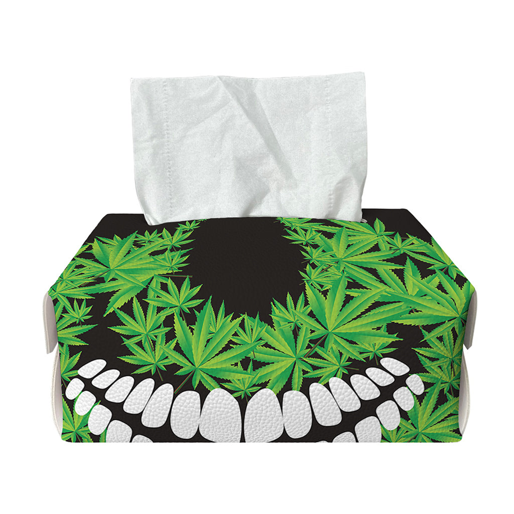 Cannabis Skull Print Rectangle Tissue Box Cover