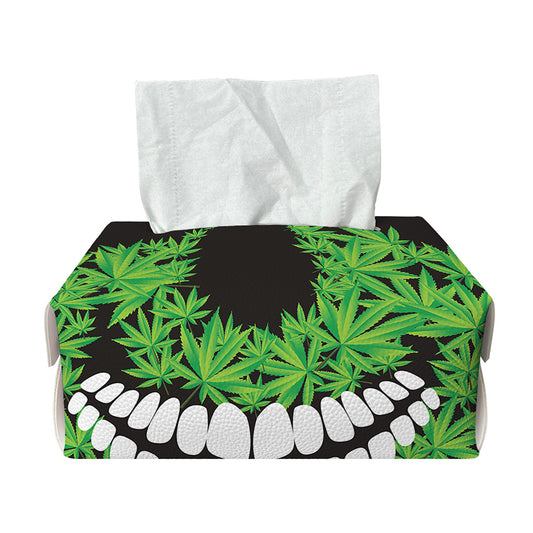 Cannabis Skull Print Rectangle Tissue Box Cover