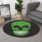 Cannabis Skull Print Round Rug