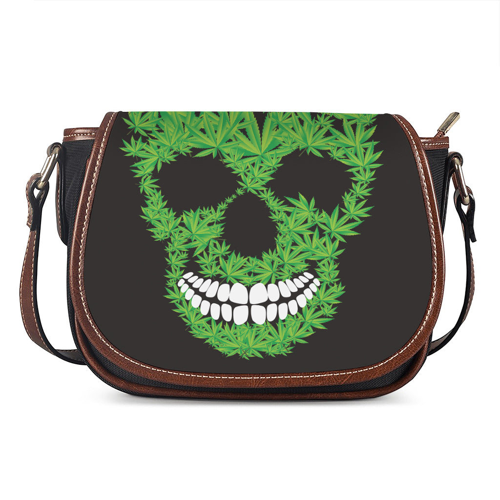 Cannabis Skull Print Saddle Bag