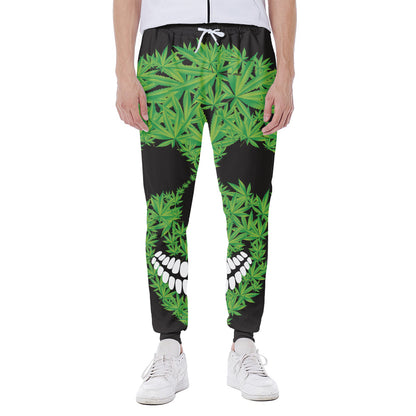 Cannabis Skull Print Scuba Joggers