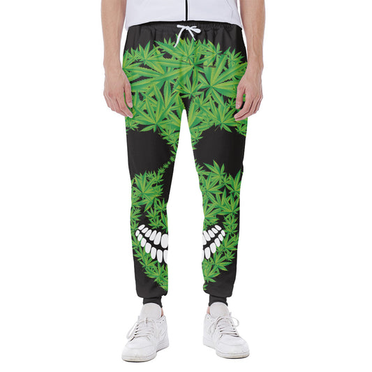 Cannabis Skull Print Scuba Joggers